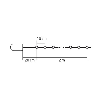 Mikro LED-es fényfüzér - MLF 26/WH